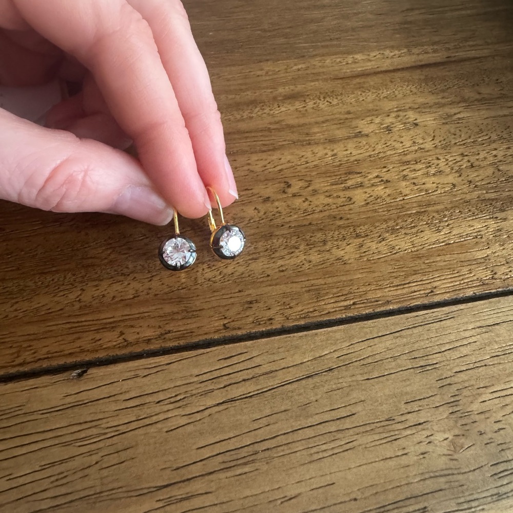 Gold and Silver Stud Earrings with Pearl Design